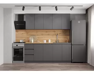 Кухонный гарнитур Мори 2.0м ЛДСП - Графит (ДСВ Мебель)