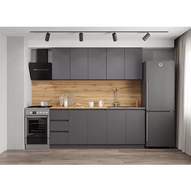 Кухонный гарнитур Мори 2.0м ЛДСП - Графит (ДСВ Мебель)