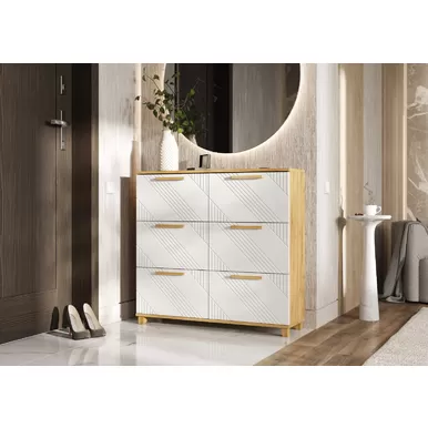 Обувница Ирис - Дуб Крафт / Браш Вайт (МИФ)