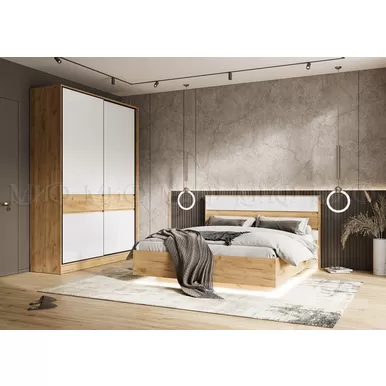 Спальный гарнитур Роджина - Дуб Крафт золотой / Белый (МИФ)