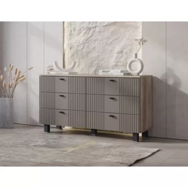 Комод Олива КМ-04 - Дуб Каньон/Муссон Софт MF14 (BTS)