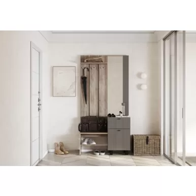 Прихожая Олива ПР-04 - Дуб Каньон/Муссон Софт MF14 (BTS)