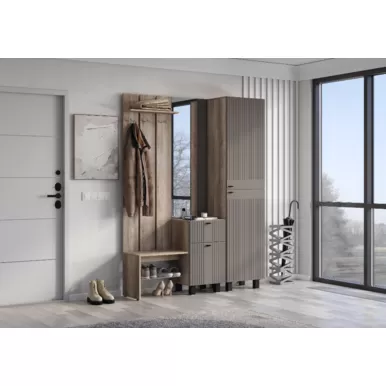 Прихожая Олива (Комплект 1) - Дуб Каньон/Муссон Софт MF14 (BTS)