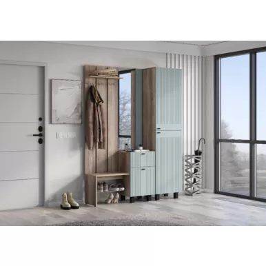 Прихожая Олива (Комплект 1) - Дуб Каньон/Эвкалипт Софт MF12 (BTS)