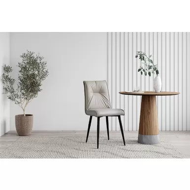 Стул Сенатор (2 шт.) - Кожа Бежевая/Черный (ДСВ Мебель)