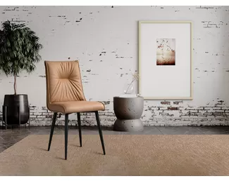 Стул Сенатор (2 шт.) - Кожа Коричневая/Черный (ДСВ Мебель)