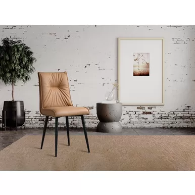 Стул Сенатор (2 шт.) - Кожа Коричневая/Черный (ДСВ Мебель)