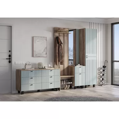 Прихожая Олива (Комплект 2) - Дуб Каньон/Шарли Бриз MF11 (BTS)