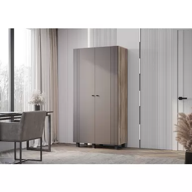 Шкаф 2-х створчатый Олива ШК-03 - Дуб Каньон/Муссон Софт MF14 (BTS)