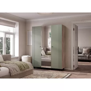 Шкаф 3-х створчатый Олива ШК-08 - Дуб Каньон/Эвкалипт Софт MF12 (BTS)