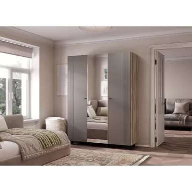 Шкаф 3-х створчатый Олива ШК-08 - Дуб Каньон/Муссон Софт MF14 (BTS)