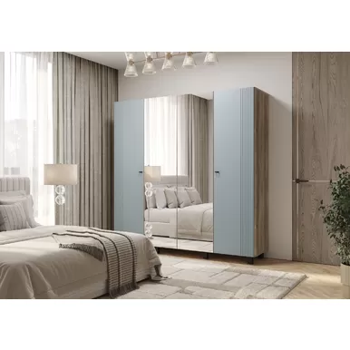 Шкаф 4-х створчатый Олива ШК-13 - Дуб Каньон/Шарли бриз MF11 (BTS)