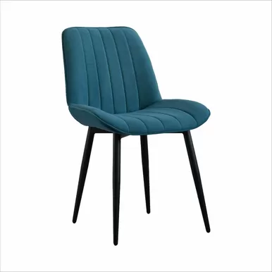 Стул Канцлер (2 шт.) - Велюр Океан/Черный (ДСВ Мебель)