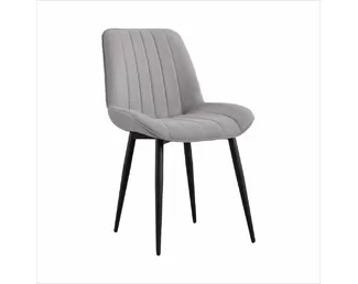 Стул Канцлер (2 шт.) - Велюр Серый Софт/Черный (ДСВ Мебель)