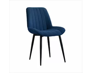 Стул Канцлер (2 шт.) - Велюр Синий Софт/Черный (ДСВ Мебель)