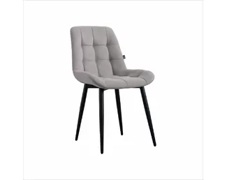 Стул Президент (2 шт.) - Велюр Серый Софт/Черный (ДСВ Мебель)