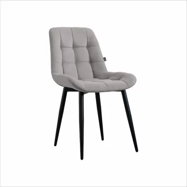 Стул Президент (2 шт.) - Велюр Серый Софт/Черный (ДСВ Мебель)