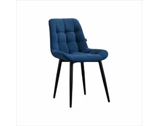 Стул Президент (2 шт.) - Велюр Синий Софт/Черный (ДСВ Мебель)