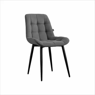 Стул Президент (2 шт.) - Велюр Смоки/Черный (ДСВ Мебель)