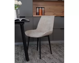 Стул Галактика (2 шт.) - Шенилл Бежевый/Черный (ДСВ Мебель)