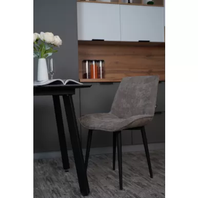 Стул Галактика (2 шт.) - Шенилл Мокко/Черный (ДСВ Мебель)