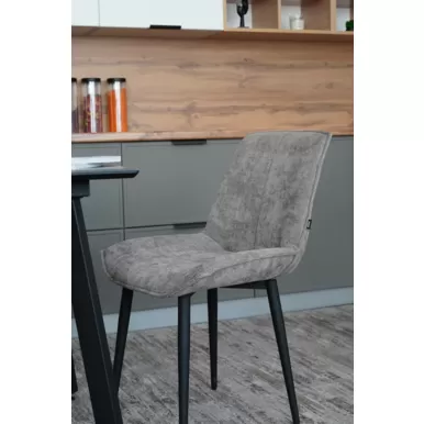 Стул Галактика (2 шт.) - Шенилл Серый/Черный (ДСВ Мебель)