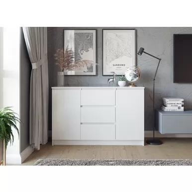 Комод Мори МК 1200.3 - Белый (ДСВ Мебель)