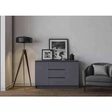 Комод Мори МК 1200.3 - Графит (ДСВ Мебель)