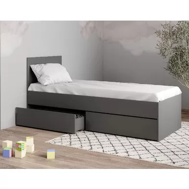 Кровать Мори КРМЯ 900.1/1 с ящиком Мори МЯ 995.2 - Графит (ДСВ Мебель)