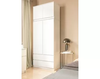 Шкаф Мори МШ 900.1 с антресолью Мори МА 900.1 - Белый (ДСВ Мебель)