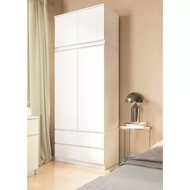 Шкаф Мори МШ 900.1 с антресолью Мори МА 900.1 - Белый (ДСВ Мебель)