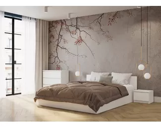 Спальня Мори - Комплект 1 - Белый (ДСВ Мебель)