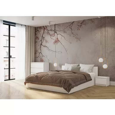 Спальня Мори - Комплект 1 - Белый (ДСВ Мебель)