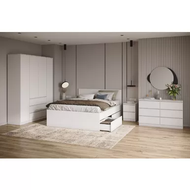 Спальня Мори - Комплект 4 - Белый (ДСВ Мебель)