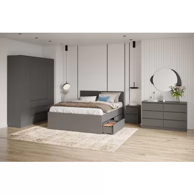 Спальня Мори - Комплект 4 - Графит (ДСВ Мебель)