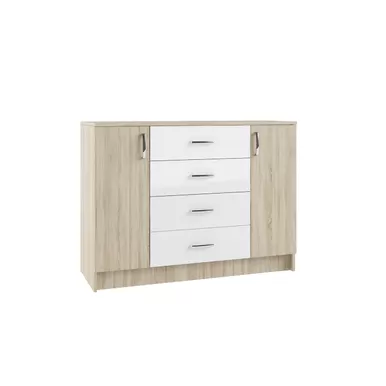 Комод Софи СКМ 1200.1 - Дуб Сонома/Белый глянец (ДСВ Мебель)