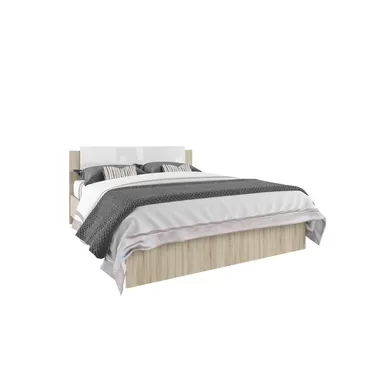 Кровать Софи СКР 1600.1 - Дуб Сонома/Белый глянец (ДСВ Мебель)