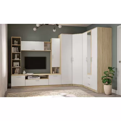 Гостиная Софи - Комплект 11 - Дуб Сонома/Белый глянец (ДСВ Мебель)