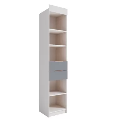 Стеллаж Лавис СД 450.1 - Белый/Белый Софт/Серый Эмалит (ДСВ Мебель)