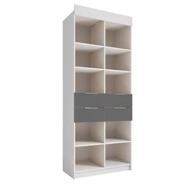 Стеллаж Лавис СД 900.1 - Белый/Белый Софт/Графит Софт (ДСВ Мебель)