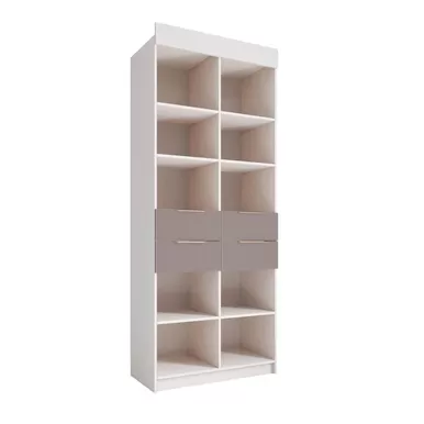 Стеллаж Лавис СД 900.1 - Белый/Белый Софт/Грей Софт (ДСВ Мебель)