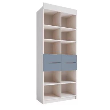 Стеллаж Лавис СД 900.1 - Белый/Белый Софт/Лазурь Софт (ДСВ Мебель)