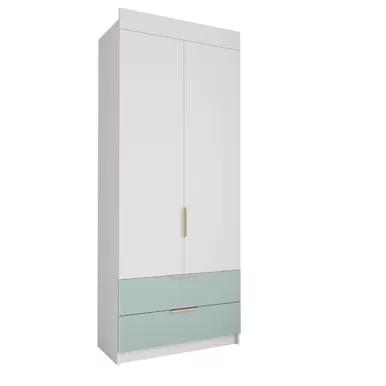 Шкаф Лавис ШД 900.1 - Белый/Белый Софт/Зеленый Софт (ДСВ Мебель)