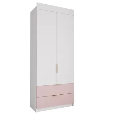 Шкаф Лавис ШД 900.1 - Белый/Белый Софт/Роза (ДСВ Мебель)