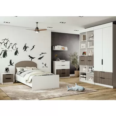 Детская Лавис - Комплект 3 - Белый/Белый Софт/Грей Софт (ДСВ Мебель)