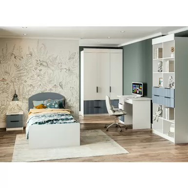 Детская Лавис - Комплект 5 - Белый/Белый Софт/Лазурь Софт (ДСВ Мебель)