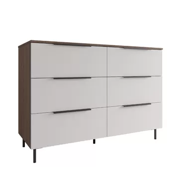 Комод Роза 1300 (Ройс) - Орех Франклин/Белый Софт (ДСВ Мебель)