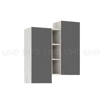 Шкаф подвесной комбинированный Оскар - Дуб Крафт белый / Графит (МИФ)