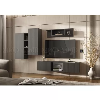 Модульная гостиная Оскар (Комплект 1) - Графит (МИФ)