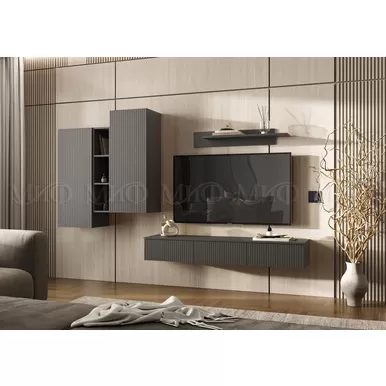 Модульная гостиная Оскар (Комплект 2) - Графит (МИФ)